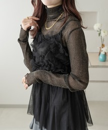 【6色展開】ラメチュールハイネックトップス/【WEB/EC限定商品】