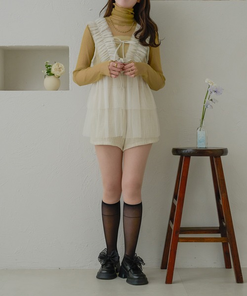 Ambre Neige(アンブルネージュ)の「【6色展開】ラメチュールハイネックトップス/【WEB/EC限定商品】(Tシャツ/カットソー・レディース・ブラック/ライトグレー/ダークブラウン/ライトグリーン/アイボリー/マスタード・FREE)」の22枚目の写真