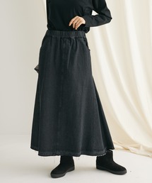 10oz.DENIM 切替フレアLONGスカート