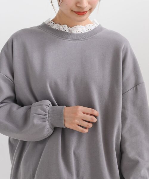 rps（アールピーエス）の「裏起毛レース付きプルオーバー（スウェット・レディース・ブラック/グレー/グレイッシュブルー/アイボリー/モカ・フリー）」の18枚目の写真