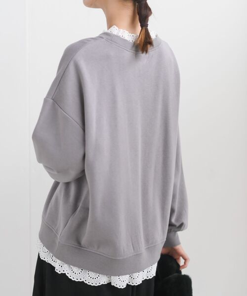 rps（アールピーエス）の「裏起毛レース付きプルオーバー（スウェット・レディース・ブラック/グレー/グレイッシュブルー/アイボリー/モカ・フリー）」の20枚目の写真