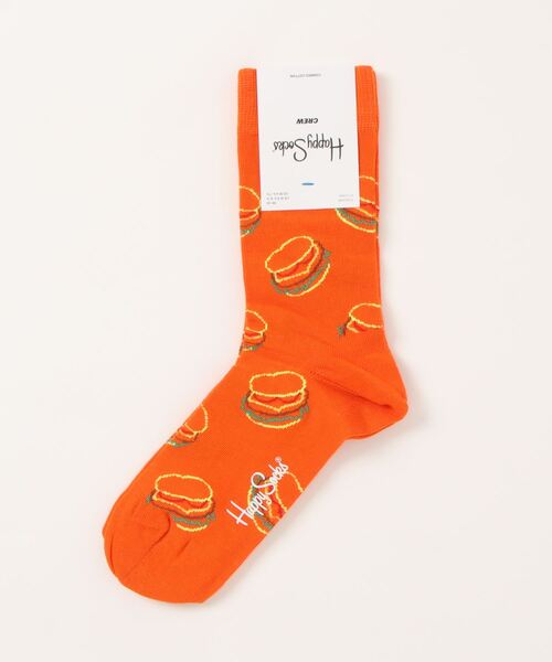 Happy Socks（ハッピーソックス）の「/HAPPY SOCKS/バーガーデザインソックス（ソックス/靴下・メンズ・ネイビー/オレンジ・SMALL/MEDIUM）」の2枚目の写真