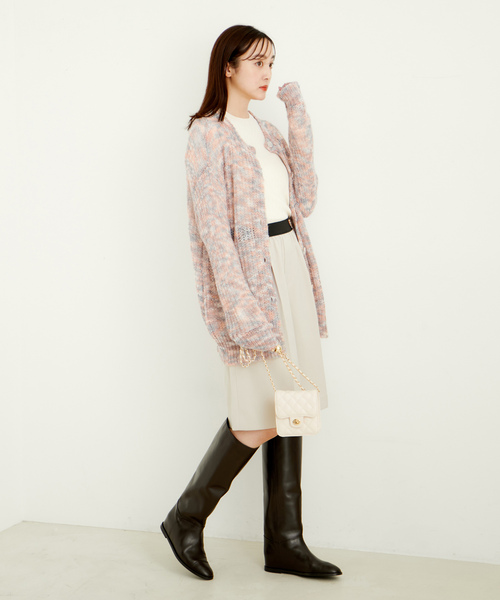 le cercle ADAM ET ROPE'(ルセルクルアダムエロペ)の「モヘヤライクルーズカーディガン(カーディガン/ボレロ・レディース・オレンジ系その他/ライトグレー/オレンジ系その他4/サックスブルー・FREE)」の8枚目の写真