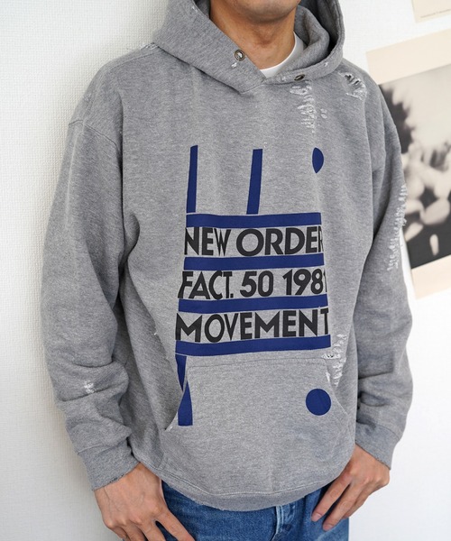 NIRVANA(ニルヴァーナ)の「【THRIFTY LOOK スリフティールック】WORN-OUT BAND HOODIE パーカー(パーカー・メンズ・ブラック/ライトグリーン/ブラウン/グレー/グリーン/オリーブ・X-LARGE/LARGE/XX-LARGE)」の3枚目の写真
