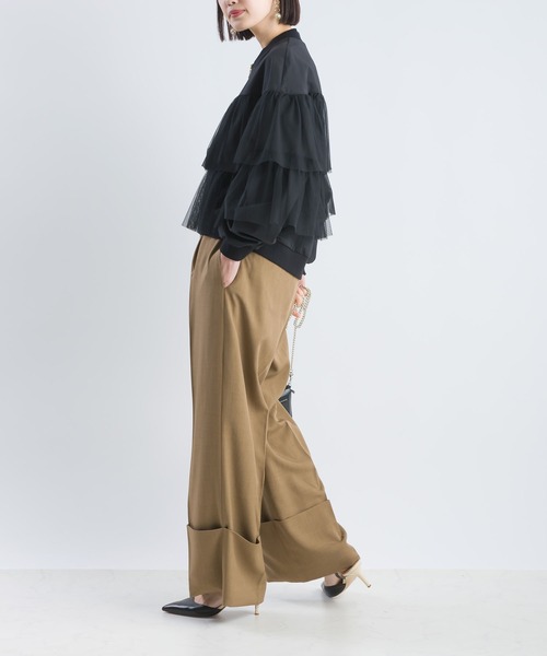 PICCIN（ピッチン）の「ティアードチュールブルゾン（ブルゾン・レディース・オフホワイト/ブラック・M）」の7枚目の写真