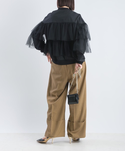 PICCIN（ピッチン）の「ティアードチュールブルゾン（ブルゾン・レディース・オフホワイト/ブラック・M）」の8枚目の写真