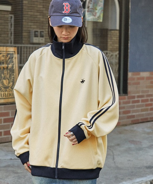 BEVERLY HILLS POLO CLUB（ビバリーヒルズポロクラブ）の「BEVERLY HILLS POLO CLUB/ビバリーヒルズポロクラブ 別注 ロゴ刺繍 サイドラインリブ配色 トラックジャケット（ジャージ・レディース・サックスブルー/ライトグレー/ベージュ/アイボリー/ブラック・M/L）」の18枚目の写真