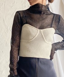 She's Closet | ショート丈ベアトップニットビスチェ(チューブトップ)