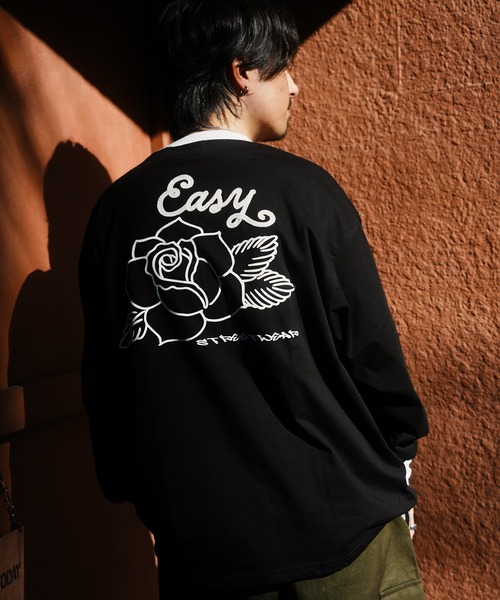 JACKROSE(ジャックローズ)の「JE-RINGER ROSE LS TEE(Tシャツ/カットソー・メンズ・ライトグレー/ブラック・M/L)」の4枚目の写真