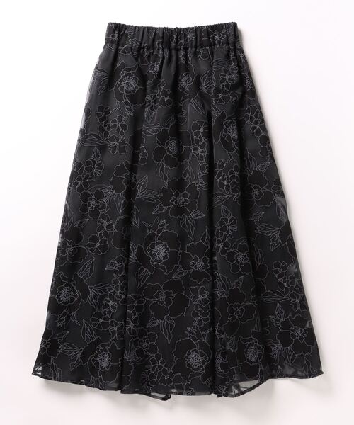 PICCIN（ピッチン）の「ジャガードオーガンジーパネルギャザースカート（スカート・レディース・ブラック/アイボリー・M）」の22枚目の写真