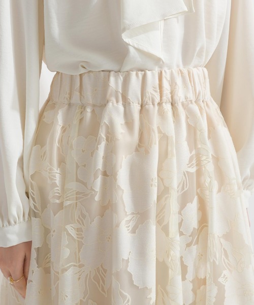 PICCIN（ピッチン）の「ジャガードオーガンジーパネルギャザースカート（スカート・レディース・ブラック/アイボリー・M）」の18枚目の写真