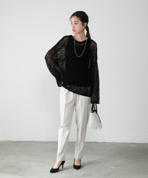 M.deux（エムドゥ）の「◎メッシュニット◎（ニット/セーター・レディース・ブラック/グレイッシュベージュ・MEDIUM）」の12枚目の写真