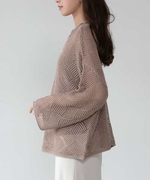 M.deux（エムドゥ）の「◎メッシュニット◎（ニット/セーター・レディース・ブラック/グレイッシュベージュ・MEDIUM）」の10枚目の写真