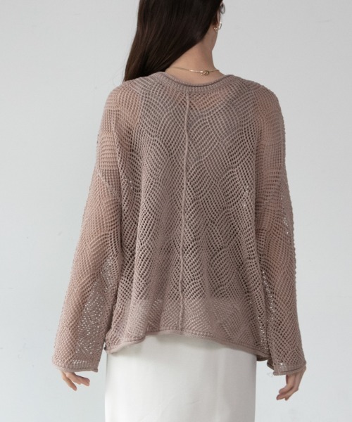 M.deux（エムドゥ）の「◎メッシュニット◎（ニット/セーター・レディース・ブラック/グレイッシュベージュ・MEDIUM）」の9枚目の写真
