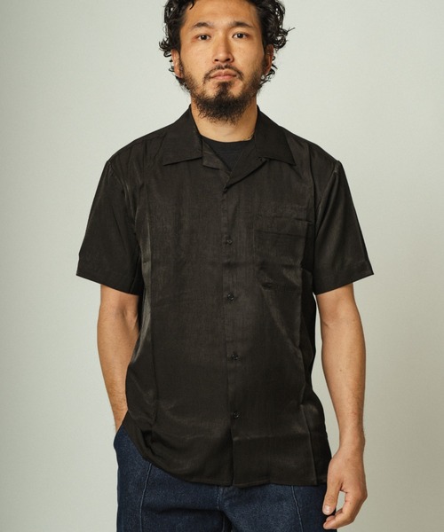 BIG MIKE（ビッグマイク）の「BIG MIKE ビッグマイク / レーヨン ミックス  オープンカラー半袖シャツ 102425540（シャツ/ブラウス・メンズ・ピンク/マスタード/オリーブ/ブラック・MEDIUM/LARGE/X-LARGE）」の8枚目の写真