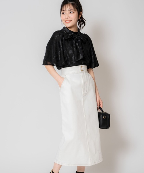 NOELA（ノエラ）の「フィルムカットジャガードブラウス（シャツ/ブラウス・レディース・ブラック/グレー/オフホワイト・フリー）」の21枚目の写真