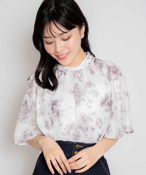 NOELA（ノエラ）の「フィルムカットジャガードブラウス（シャツ/ブラウス・レディース・ブラック/グレー/オフホワイト・フリー）」の15枚目の写真