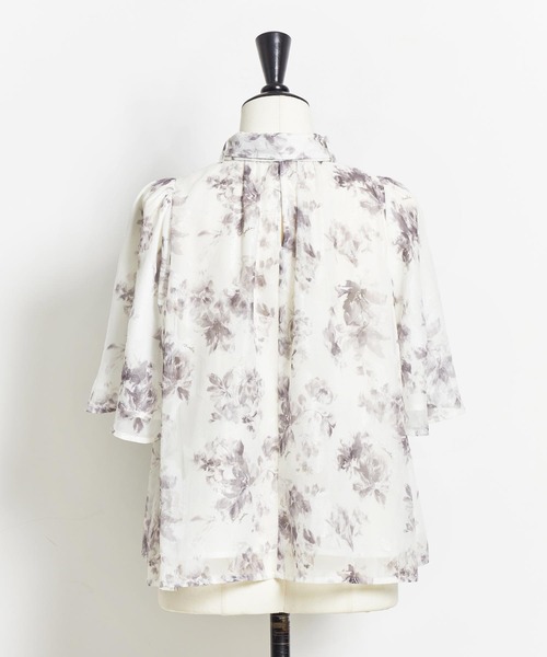 NOELA（ノエラ）の「フィルムカットジャガードブラウス（シャツ/ブラウス・レディース・ブラック/グレー/オフホワイト・フリー）」の9枚目の写真