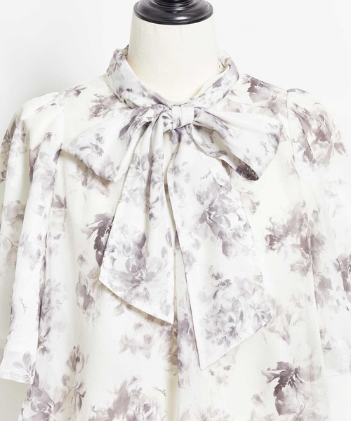 NOELA（ノエラ）の「フィルムカットジャガードブラウス（シャツ/ブラウス・レディース・ブラック/グレー/オフホワイト・フリー）」の10枚目の写真