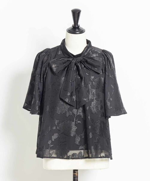 NOELA（ノエラ）の「フィルムカットジャガードブラウス（シャツ/ブラウス・レディース・ブラック/グレー/オフホワイト・フリー）」の12枚目の写真