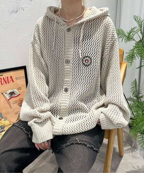 sedacle(セダクル)の「メッシュニットパーカー(パーカー・メンズ・ブラック/ボルドー/アイボリー/ブラウン・SMALL/MEDIUM/LARGE)」の5枚目の写真