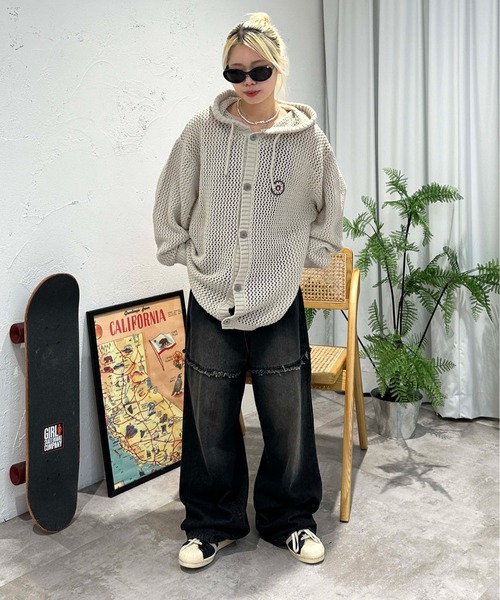 sedacle(セダクル)の「メッシュニットパーカー(パーカー・メンズ・ブラック/ボルドー/アイボリー/ブラウン・SMALL/MEDIUM/LARGE)」の7枚目の写真