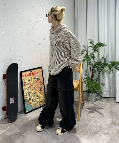 sedacle(セダクル)の「メッシュニットパーカー(パーカー・メンズ・ブラック/ボルドー/アイボリー/ブラウン・SMALL/MEDIUM/LARGE)」の8枚目の写真