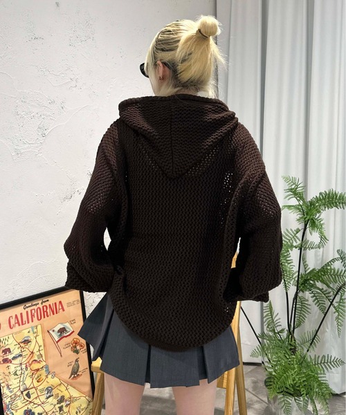 sedacle(セダクル)の「メッシュニットパーカー(パーカー・メンズ・ブラック/ボルドー/アイボリー/ブラウン・SMALL/MEDIUM/LARGE)」の18枚目の写真