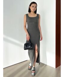 EMODA | ベルトマークリブスリットワンピース(ワンピース)