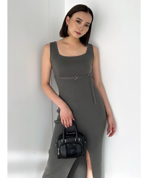 EMODA（エモダ）の「ベルトマークリブスリットワンピース（ワンピース・レディース・ライトブルー/ブラック/グレー・FREE）」の17枚目の写真