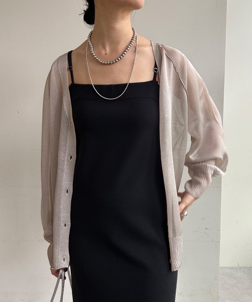 SHENERY(シーナリー)の「シアー2WAYニットカーディガン(カーディガン/ボレロ・レディース・ブラック/グレイッシュベージュ/オレンジ・FREE)」の11枚目の写真