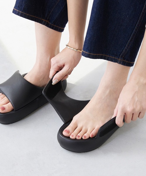 セール】厚底 ふかふかパデットサンダル（サンダル）｜menue