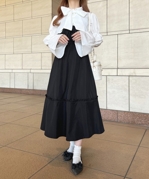 apres jour(アプレジュール)の「ボウタイマムルークブラウス【ZOZOTOWN限定アイテム】(シャツ/ブラウス・レディース・ブラック/ブラック系その他/オフホワイト・フリー/X-LARGE)」の8枚目の写真