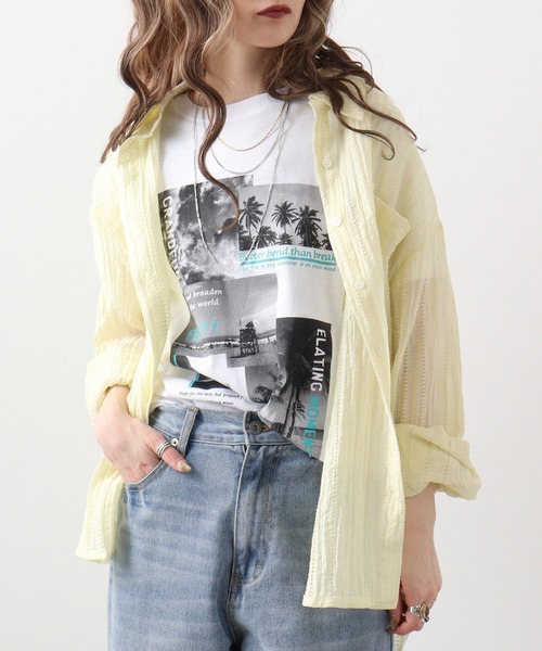 FUNALIVE(ファンアライブ)の「フォトプリント半袖クルーTシャツ(Tシャツ/カットソー・メンズ・ホワイト/ブルー系その他/モカ/スミクロ/グリーン系その他/ネイビー/ブラック系/ブラック/ホワイト系1/ホワイト系/ブルー系その他2/ピンク・LL/L/M)」の2枚目の写真