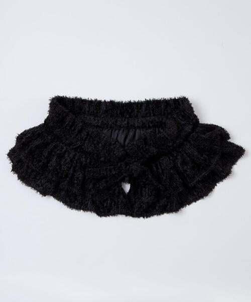 WEGO（ウィゴー）の「WEGO/シャギーマルチWAY付けフリル（付け襟・レディース・ブラック/オフホワイト・FREE）」の6枚目の写真