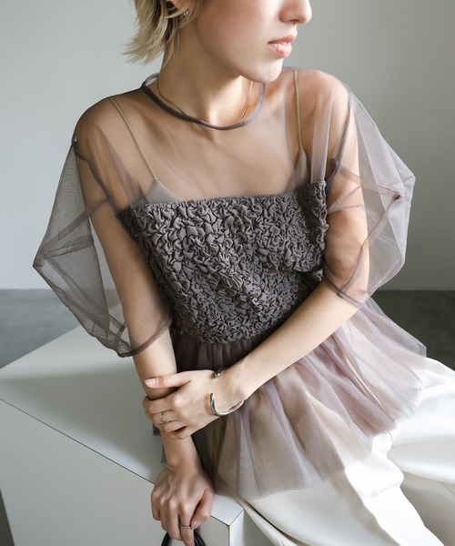 新品未使用タグ付★ select MOCA チュール切替ギャザートップス チュール切替ギャザートップス【SALE】 – SELECT MOCA