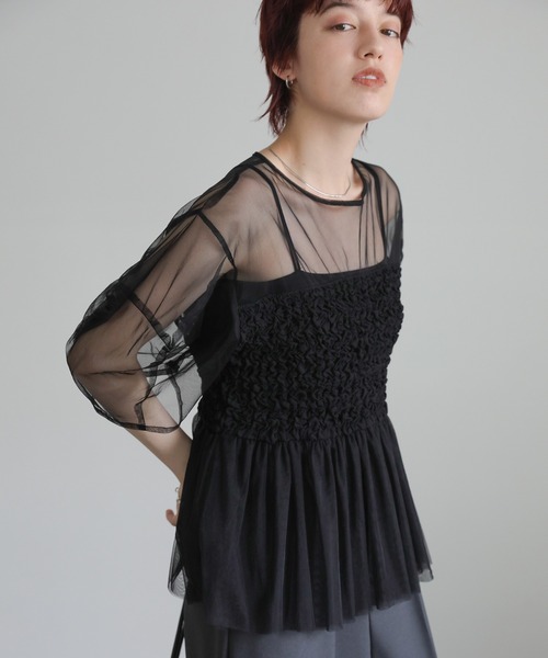 新品未使用タグ付★ select MOCA チュール切替ギャザートップス チュール切替ギャザートップス【SALE】 – SELECT MOCA
