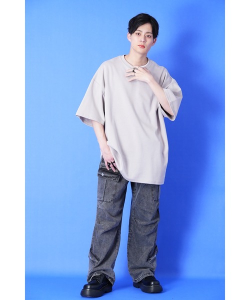 a.p.o.v.（エーピーオービー）の「a.p.o.v. カラーバリエーションビッグポンチTシャツ（Tシャツ/カットソー・メンズ・アッシュグレー/ホワイト/ブルーグレー/ブラック/ブルー/カーキ/グレー/イエロー/オレンジ・ONE SIZE）」の18枚目の写真