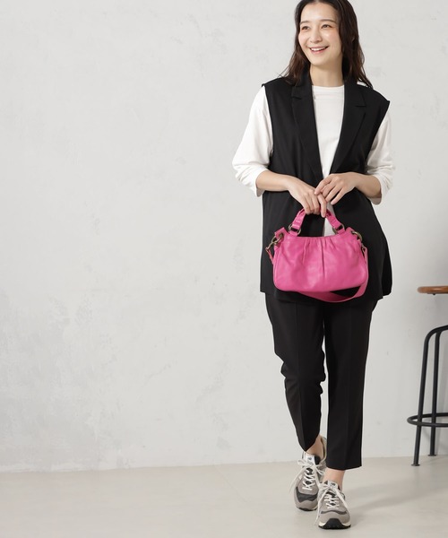 FOUND GOOD(ファウンドグッド)の「ジョーゼットテーラーベスト(テーラードジャケット・レディース・ブラック/ベージュ・S/M/L)」の1枚目の写真