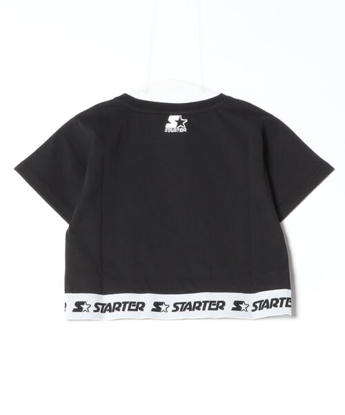 STARTER（スターター）の「STARTER / スターター 裾ニットテープ チビTee / ショート丈 Tシャツ ちびTシャツ（Tシャツ/カットソー・レディース・ホワイト/ブラック・L/M）」の10枚目の写真