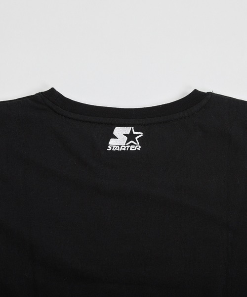 STARTER（スターター）の「STARTER / スターター 裾ニットテープ チビTee / ショート丈 Tシャツ ちびTシャツ（Tシャツ/カットソー・レディース・ホワイト/ブラック・L/M）」の14枚目の写真