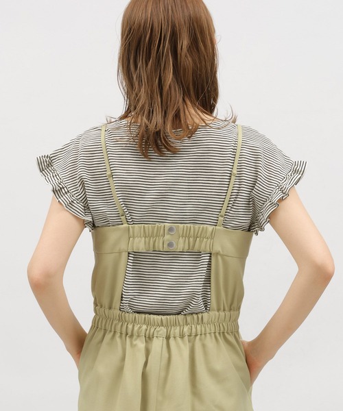 LAKOLE（ラコレ）の「スラブボーダーフリルTEE / 115429（Tシャツ/カットソー・レディース・ブルー/ブラウン/ホワイト×ブラック・SMALL/MEDIUM）」の8枚目の写真