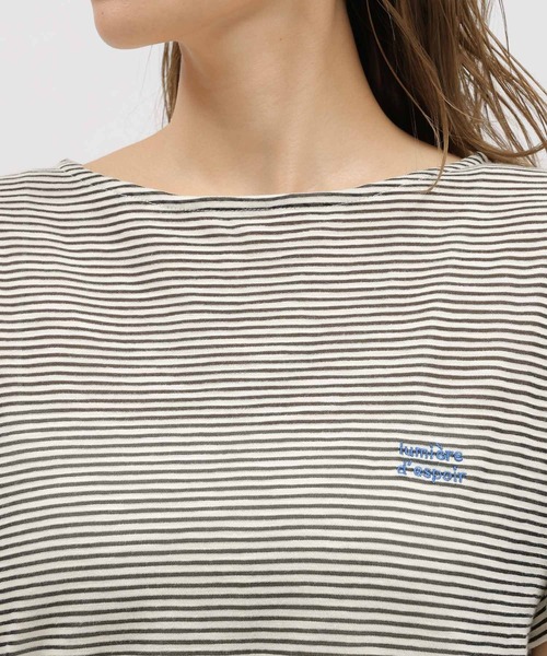 LAKOLE（ラコレ）の「スラブボーダーフリルTEE / 115429（Tシャツ/カットソー・レディース・ブルー/ブラウン/ホワイト×ブラック・SMALL/MEDIUM）」の20枚目の写真