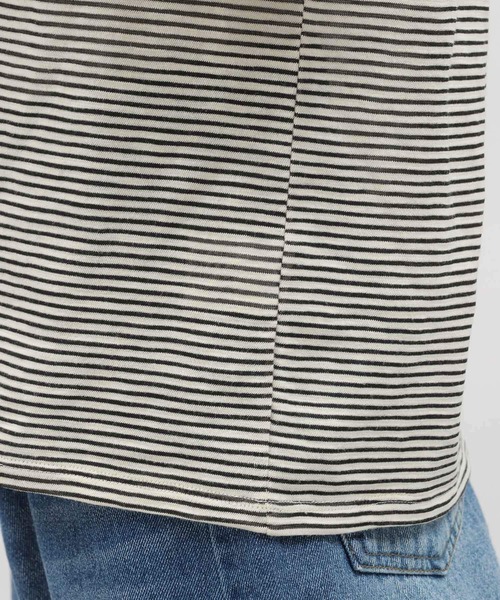 LAKOLE（ラコレ）の「スラブボーダーフリルTEE / 115429（Tシャツ/カットソー・レディース・ブルー/ブラウン/ホワイト×ブラック・SMALL/MEDIUM）」の22枚目の写真