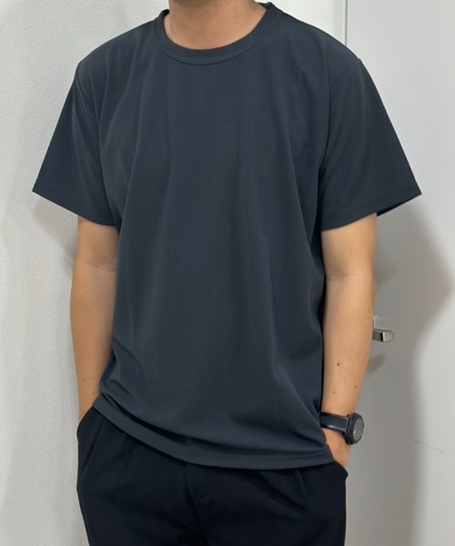NAVY（ネイビー）の「NAVY 倍速DRY ジョーゼットショートスリーブTEE（Tシャツ/カットソー・メンズ・ブラック/ホワイト/チャコールグレー/ブルーグレー・S/M/XXL/XL/L）」の9枚目の写真