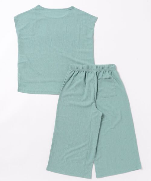 VitaFelice（ヴィータフェリーチェ）の「カットクレープルームウェア 上下セット（ルームウェア/パジャマ・レディース・アイボリー/ミント/ピンク/ブラック・FREE）」の5枚目の写真