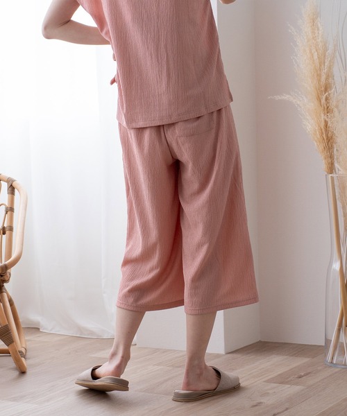 VitaFelice（ヴィータフェリーチェ）の「カットクレープルームウェア 上下セット（ルームウェア/パジャマ・レディース・アイボリー/ミント/ピンク/ブラック・FREE）」の17枚目の写真