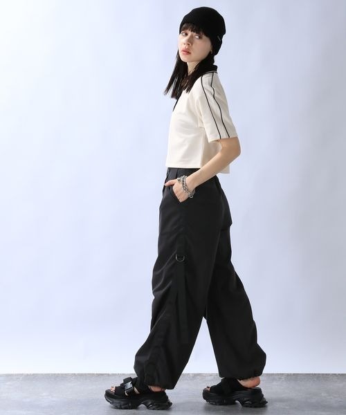 JEANASIS（ジーナシス）の「バイカラーラインショートポロ/115357（ポロシャツ・レディース・ホワイト系その他/ブラック系その他・FREE）」の17枚目の写真