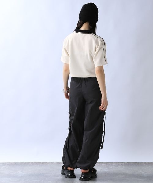 JEANASIS（ジーナシス）の「バイカラーラインショートポロ/115357（ポロシャツ・レディース・ホワイト系その他/ブラック系その他・FREE）」の16枚目の写真