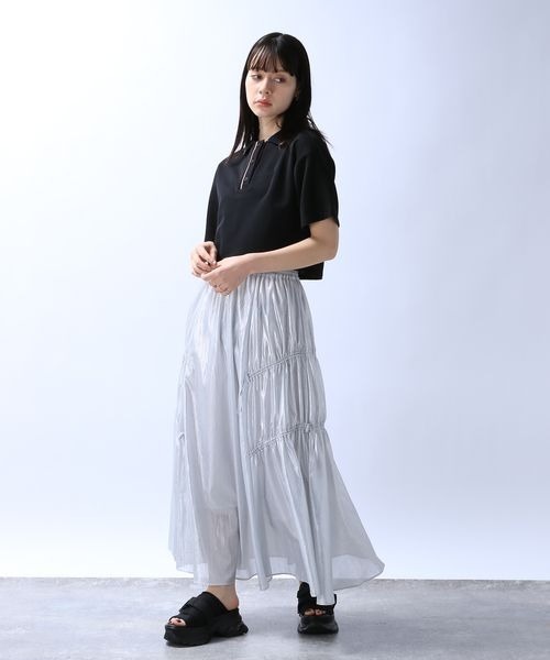 JEANASIS（ジーナシス）の「バイカラーラインショートポロ/115357